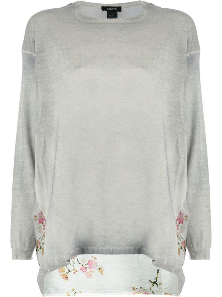 Avant Toi Printed Back Sweater - Grey