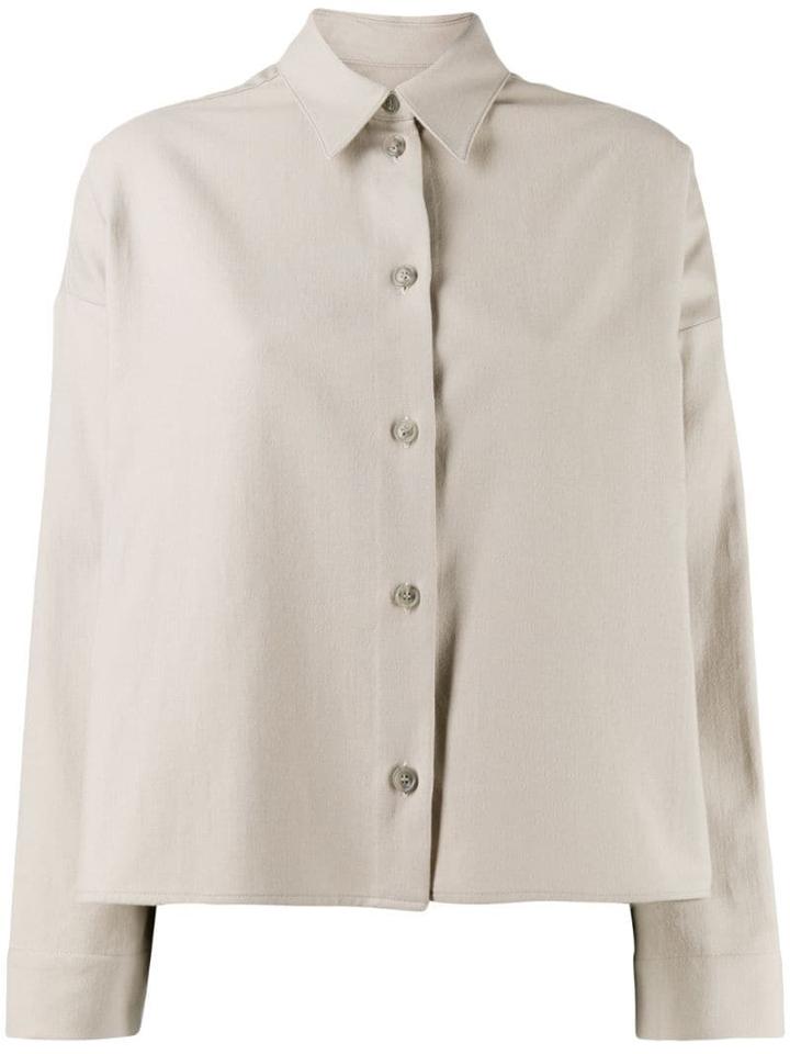Mm6 Maison Margiela Cropped Button-down Shirt - Neutrals