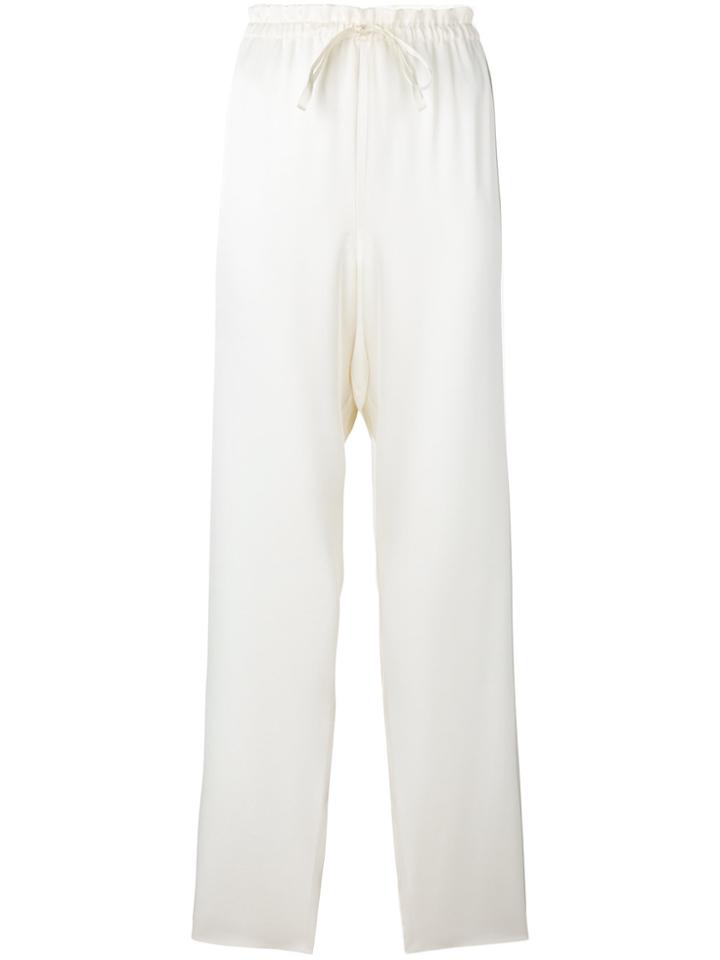 The Row Drawstring Straight Leg Trousers - White