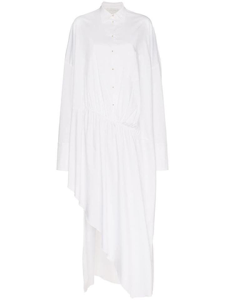 Esteban Cortazar Oversized Asymmetric Hem Shirt Dress - White
