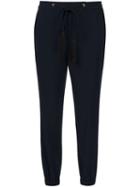 Derek Lam 10 Crosby Drawstring Straight Leg Trousers, Women's, Size: 12, Blue, Triacetate/polyester
