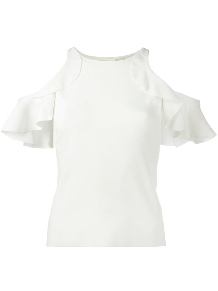 Jonathan Simkhai - Ruffle Trim Tank - Women - Nylon/spandex/elastane/rayon - M, White, Nylon/spandex/elastane/rayon