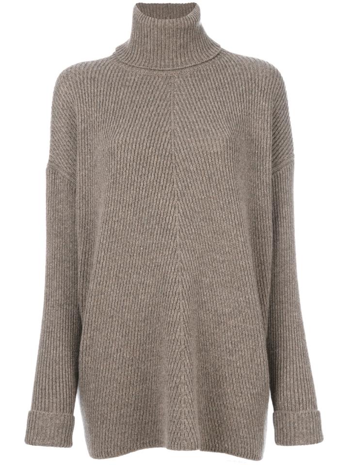 Agnona Roll Neck Jumper - Brown