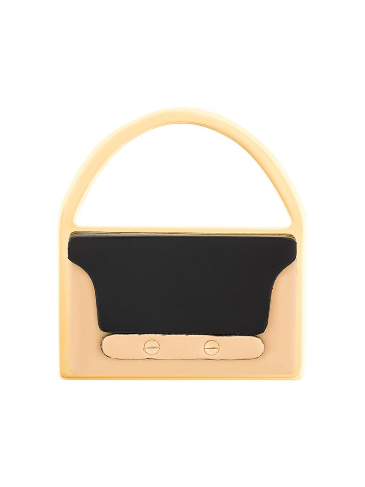 Marni Trunk Bag Brooch - Metallic