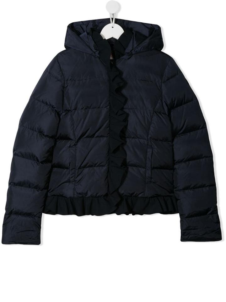 Il Gufo Ruffle Padded Jacket - Blue
