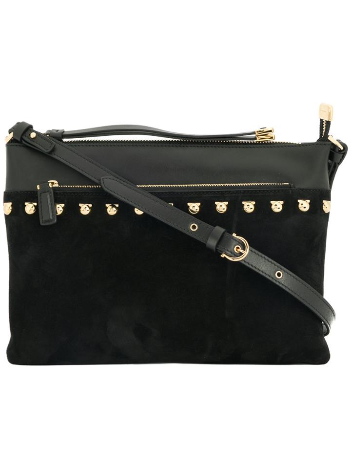 Salvatore Ferragamo Studded Shoulder Bag - Black