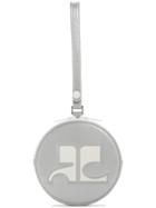 Courrèges Zipped Vinyl Logo Clutch - Grey