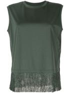 Kuho Fringe Hem Sleeveless T-shirt - Green
