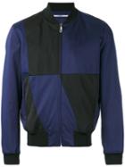 Kenzo Block Panel Bomber Jacket, Men's, Size: Small, Blue, Cotton/spandex/elastane/acetate/viscose