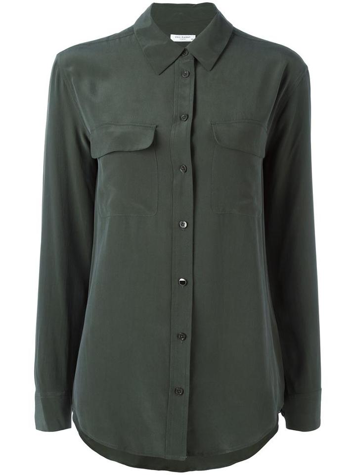 Equipment Chest Pocket Shirt, Women's, Size: Small, Green, Silk