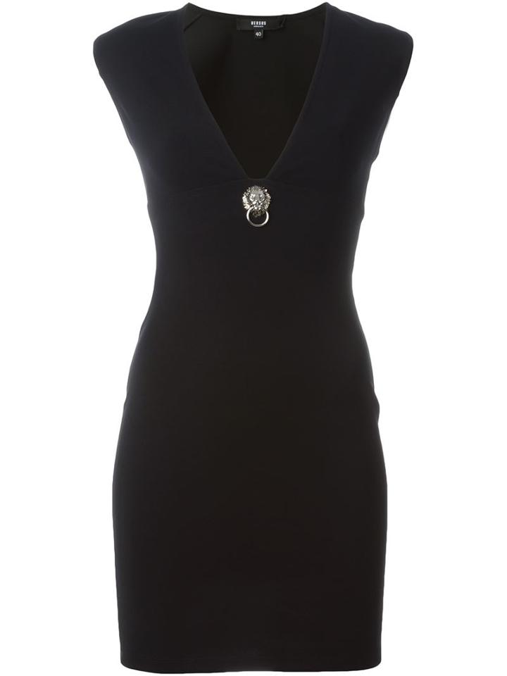 Versus Deep V-neck Fitted Dress