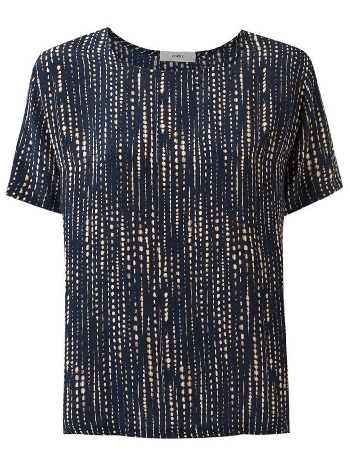 Egrey Printed Blouse, Women's, Size: 36, Blue, Silk