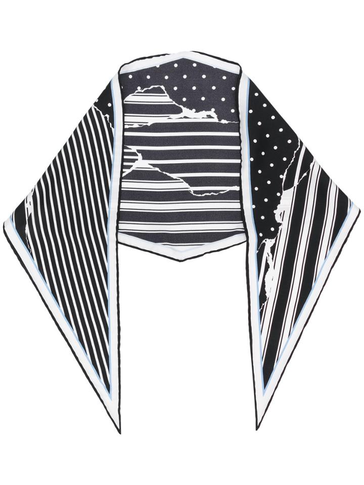 Haider Ackermann Striped Polka Dotted Scarf - Blue