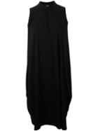 Pearl Mandarin Neck Shift Dress, Women's, Black, Polyester/triacetate