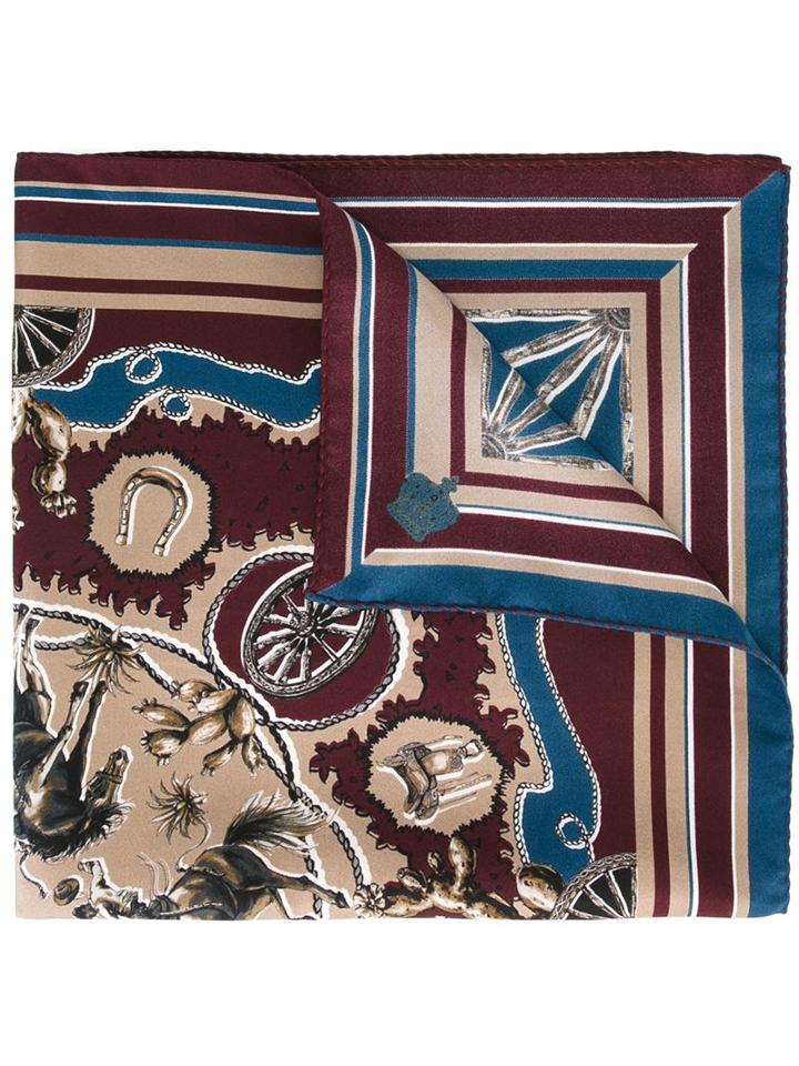 Dolce & Gabbana 'western' Print Bandana Scarf, Men's, Red, Silk