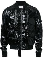 Strateas Carlucci Strap Pocket Bomber Jacket, Adult Unisex, Size: Xs, Black, Polyurethane