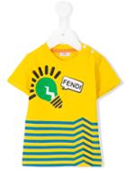 Fendi Kids - Striped T-shirt - Kids - Cotton/spandex/elastane - 12 Mth, Toddler Boy's, Yellow/orange