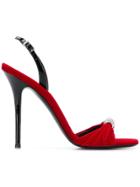 Giuseppe Zanotti Design Sylvia Velvet Sandals - Red
