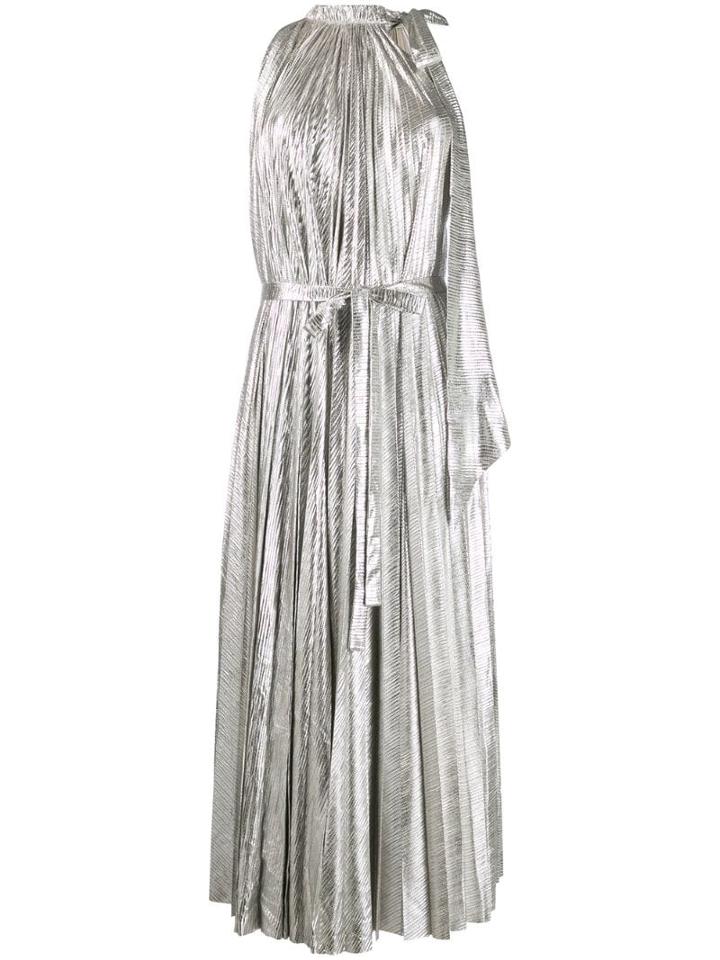 A.w.a.k.e. Mode Pleated Cocktail Dress - Silver