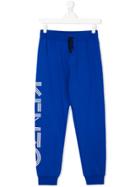 Kenzo Kids Logo Print Track Pants - Blue