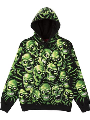 Stadium Goods Supreme Skull Print Hoodie - Green