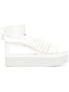 Casadei Woven Wedge Sandals - White