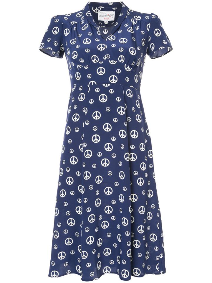 Harley Viera Newton Navy Peace Sign Morgan Dress - Blue