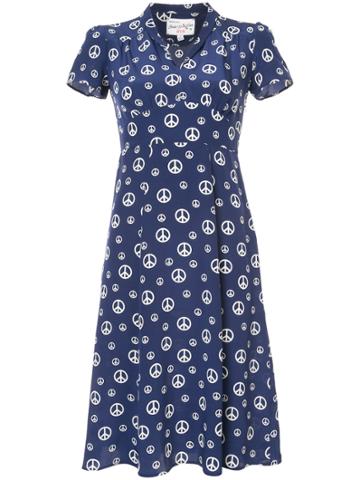 Harley Viera Newton Navy Peace Sign Morgan Dress - Blue