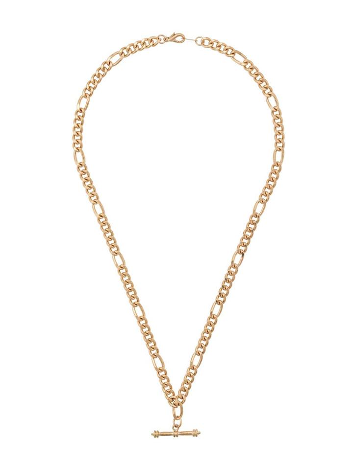 Susan Caplan Vintage 1990's T-bar Pendant Necklace - Gold
