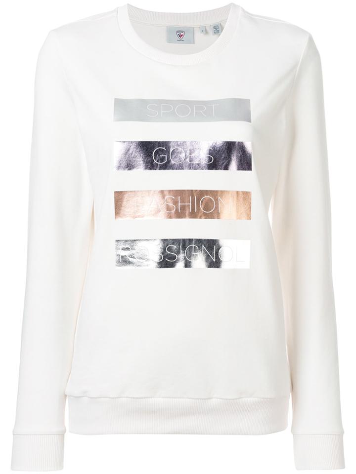 Rossignol Logo Stripe Print Sweatshirt - White