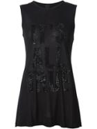 Vera Wang Bead Embroidery Tank Top, Women's, Size: L, Black, Viscose/glass