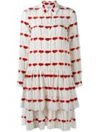 Osman Tiered Poppy Print Dress, Women's, Size: 6, Red, Silk