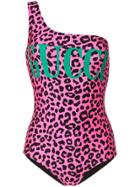 Gucci Leopard Print One-piece - Pink