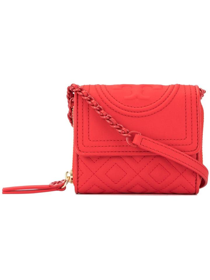 Tory Burch Fleming Matte Mini Chain Wallet - Red