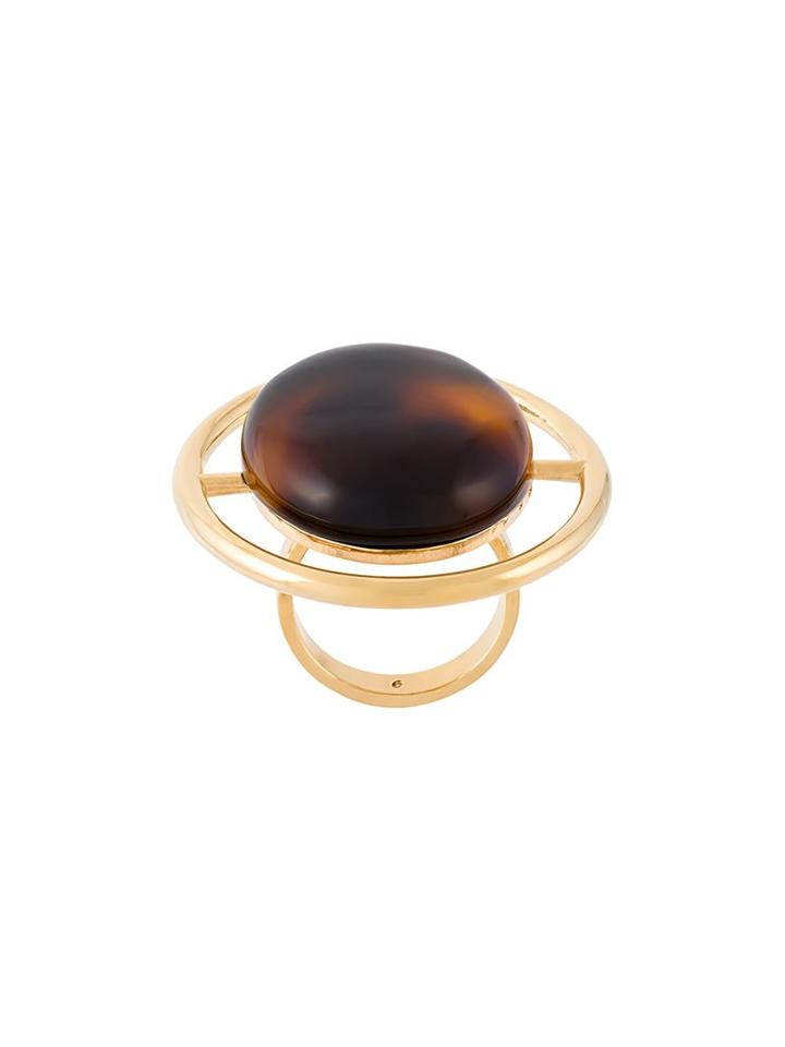 Saint Laurent Large Circular Ring, Women's, Brown