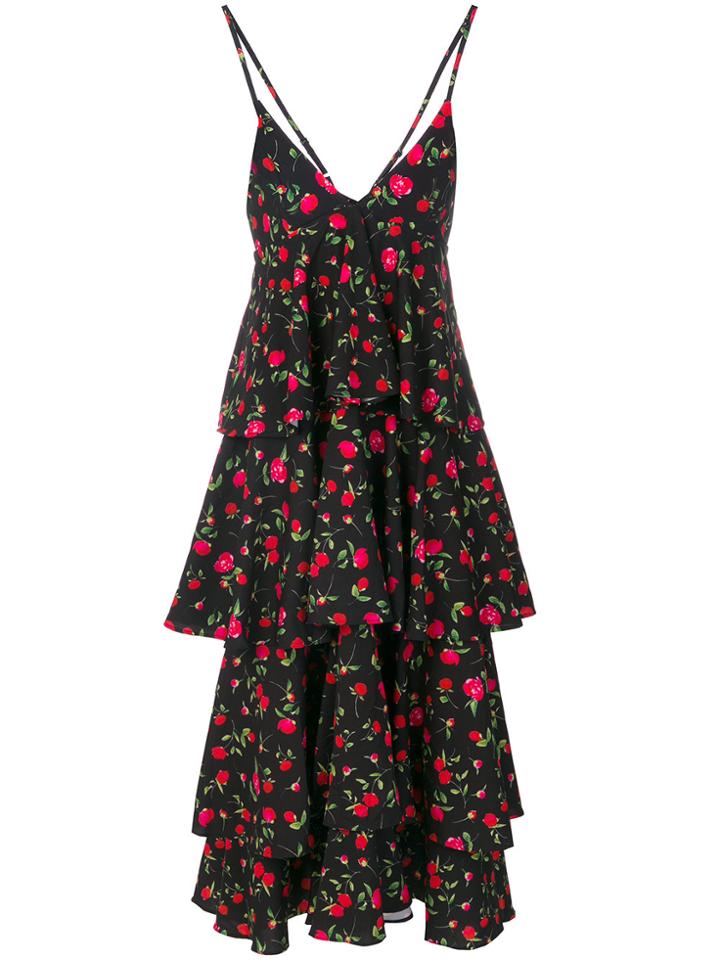 Dodo Bar Or Floral Print Tiered Ruffle Dress - Black