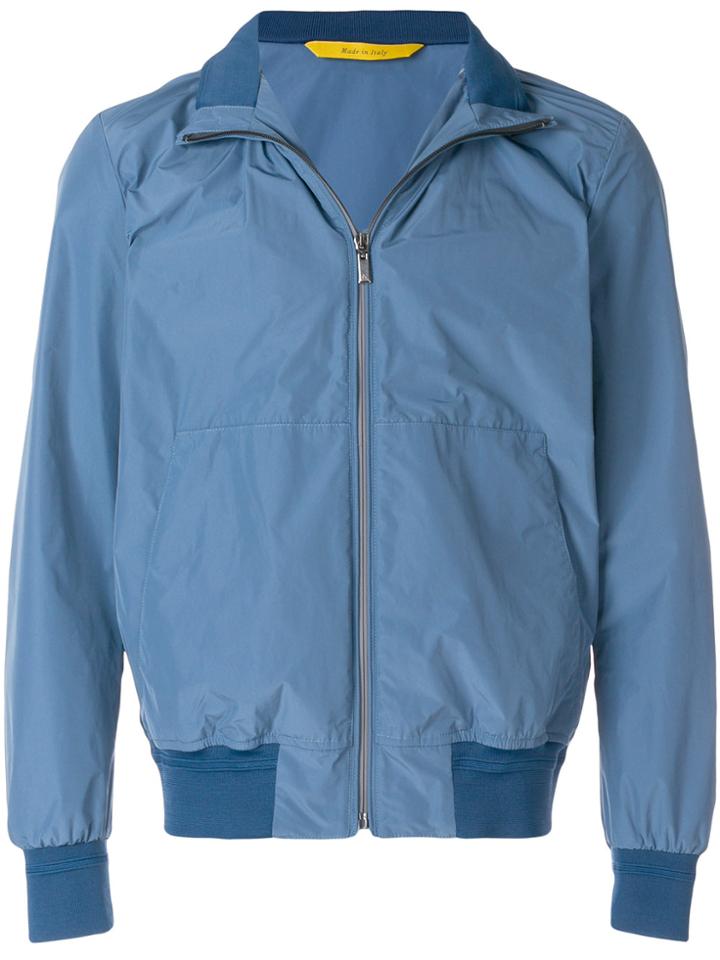 Canali Nylon Bomber Jacket - Blue
