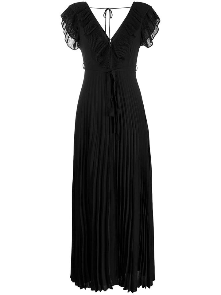 Twin-set Pleated Long Dress - Black