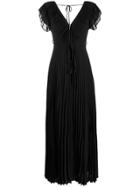 Twin-set Pleated Long Dress - Black