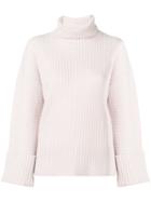 Lamberto Losani Ribbed Knit Jumper - Pink & Purple