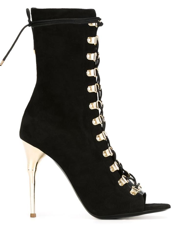 Balmain Ava Boots, Women's, Size: 38, Black, Goat Skin/leather