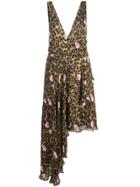 Nicole Miller Sleeveless Leopard Print Dress - Brown