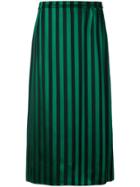 Kenzo Striped Midi Skirt - Black