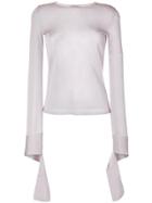 Mrz Sheer Fitted Top - Pink & Purple