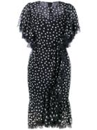 Dolce & Gabbana - Polka Dot Flounced Dress - Women - Silk/cotton/polyamide/spandex/elastane - 38, Black, Silk/cotton/polyamide/spandex/elastane