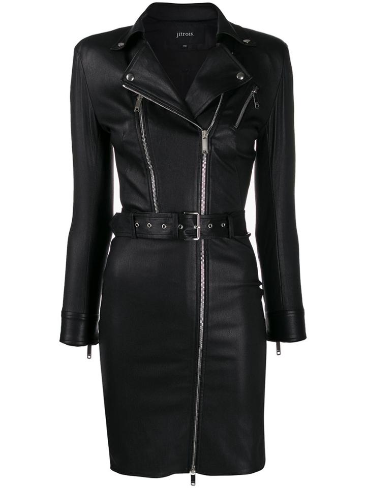 Jitrois Belted Biker Jacket-dress - Black