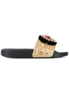 Dolce & Gabbana Embellished Slides - Black