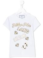 Philipp Plein Kids Embellished Logo T-shirt, Girl's, Size: 12 Yrs, White