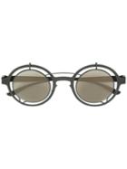 Mykita - Mykita X Damir Doma ' Madeleine' Sunglasses - Unisex - Stainless Steel - One Size, Black, Stainless Steel