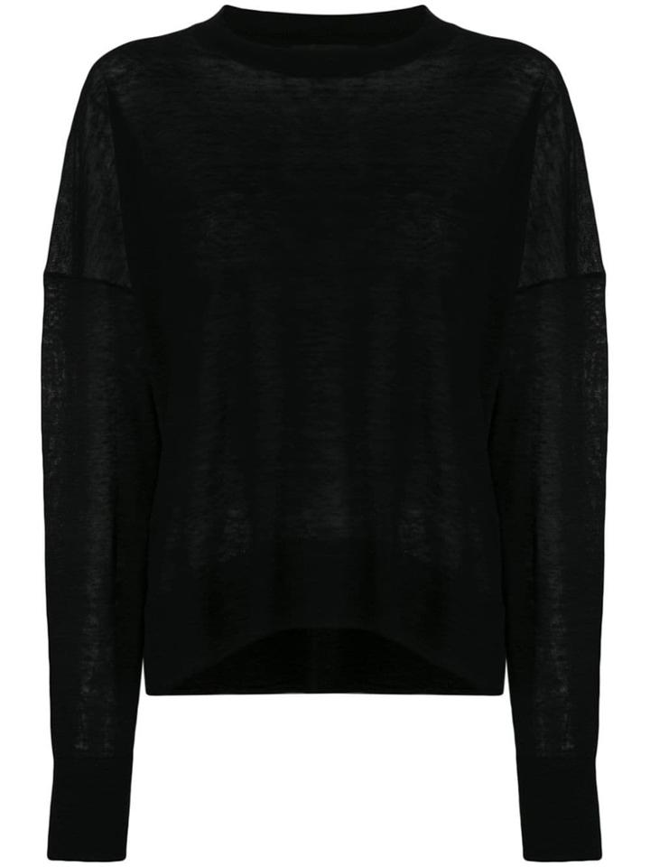 Theory Long-sleeve Fitted Sweater - Black